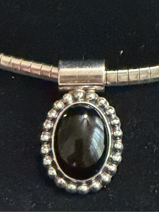 Jewelry - Sterling Silver Black Onyx Oval Pendant
